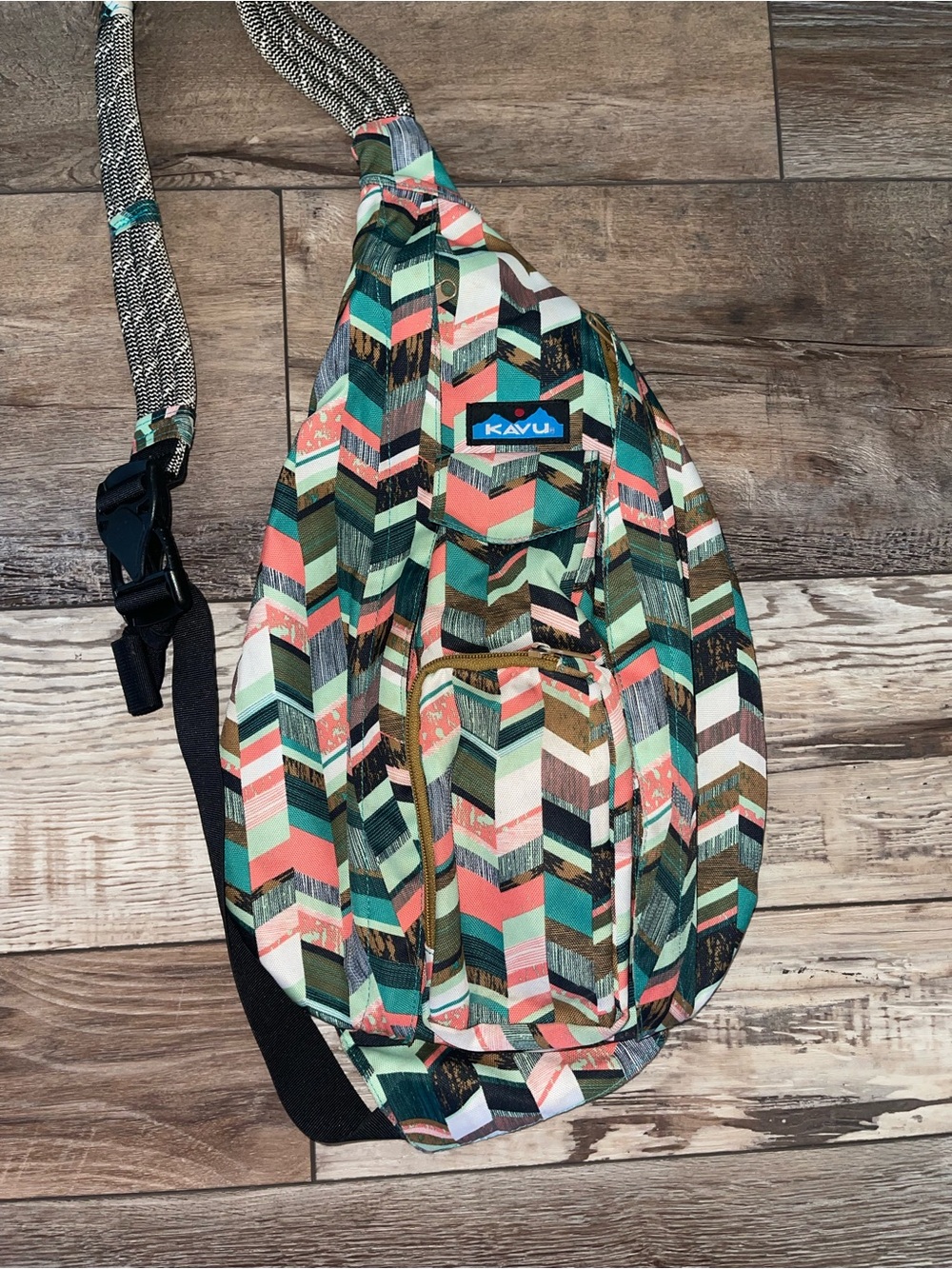 Kavu Sling Rope bag Coastal Blocks Summer Beach Travel 5 Compartments